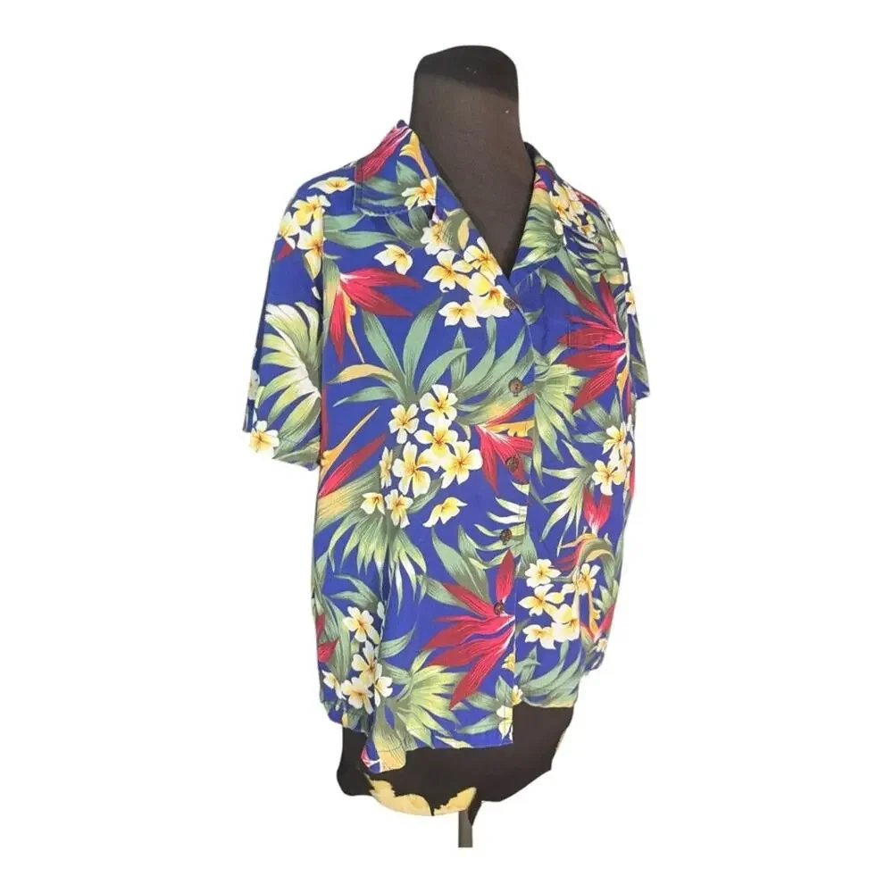 Vintage 90s Hilo Hattie Hawaiian Tropical Button Top Coord Maxi Dress Womens 20